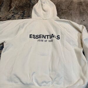 Fear of God Essentials pull over Hoodie buttercream Size XXL